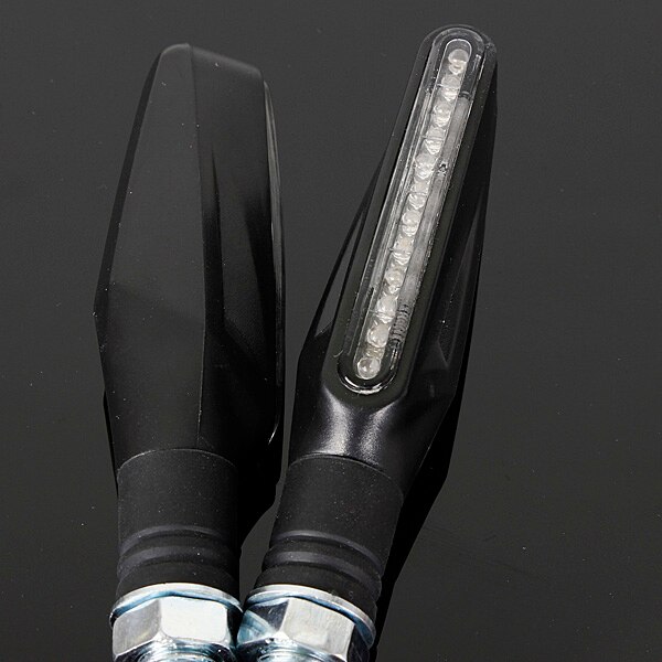 4 stuks universele led knipperlichten voor motorfietsen met stromend water, flexibele, buigbare amberkleurige lamp