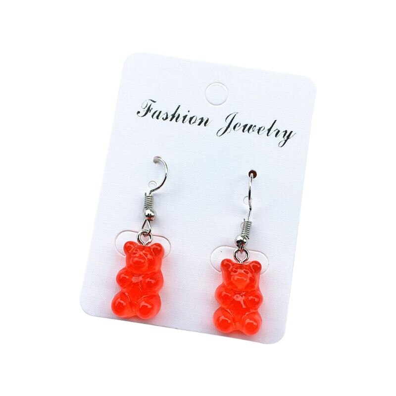 1 Pair Cute Mini Gummy Bear Earrings Minimalism Cartoon Female Ear Hooks Danglers Jewelry: B