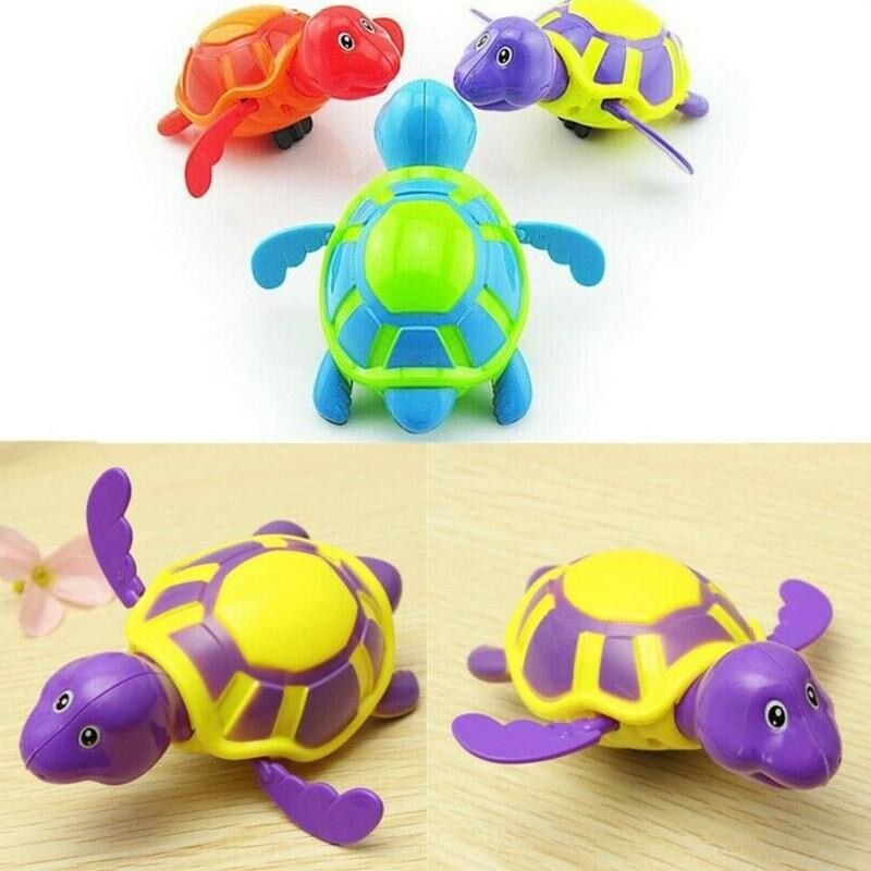 1pcs Baby Bath Clockwork Toy Cartoon Toy Wind-up Water Color Hippo Shark Toy Shower Bathing Random Playing G5Z1