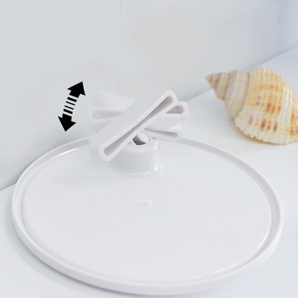 Suction Cup Bath Mirror Cosmetic Easy Install Modern Practical White Powerful Stainless Steel 360 Rotation Detachable Toilet
