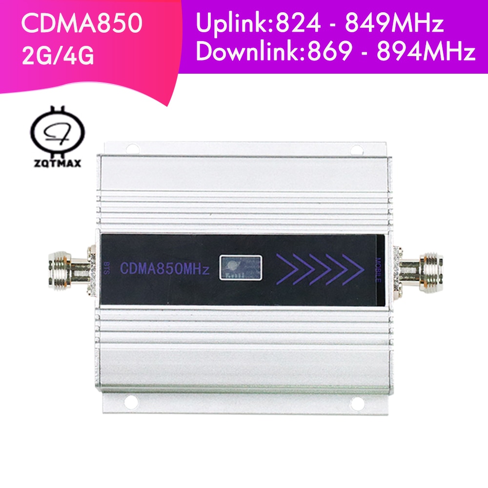 ZQTMAX CDMA 2G 4G Cell Phone Signal Booster 60dB LTE Repeater 850mhz Mobile network Cellular Amplifier