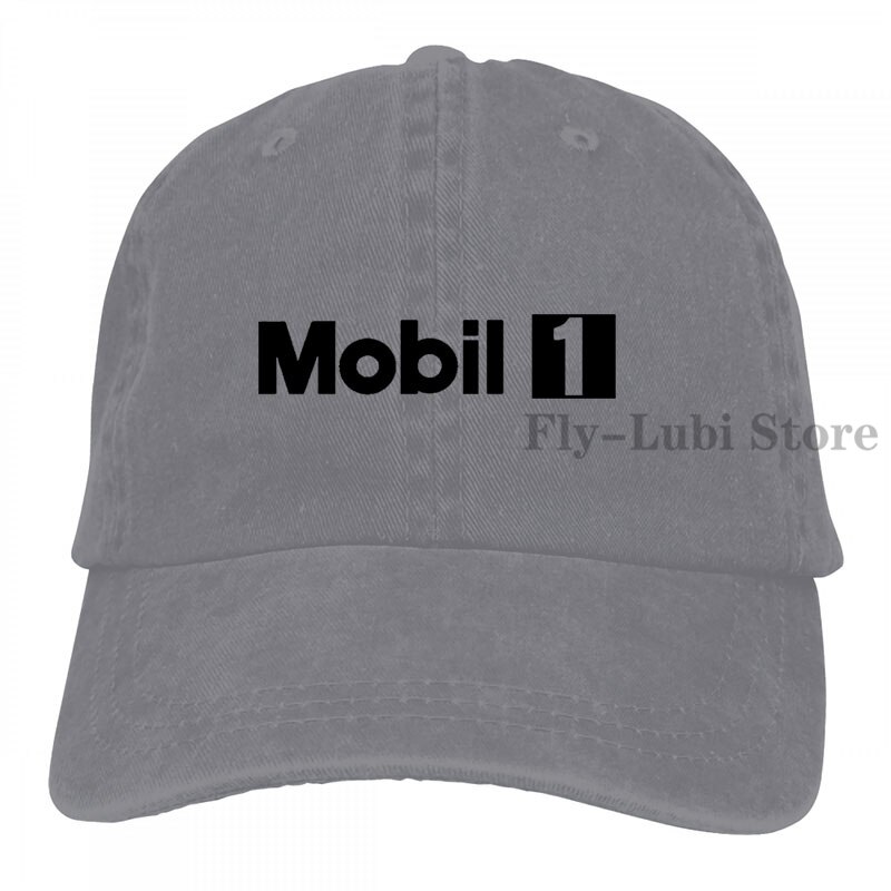 Mobil 1 Baseball cap men women Trucker Hats adjustable cap: 2-Gray