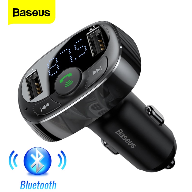 Baseus Fm-zender Bluetooth Handsfree Car Kit Fm Modulator Auto Draadloze Aux Radio Tranmiter MP3 Speler Met Usb Car Charger