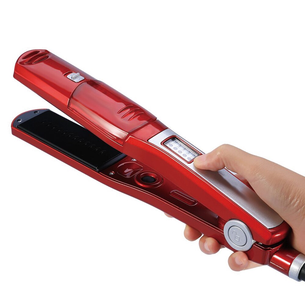 LCD Display Steam Hair Straightener Ceramic Vapor Infrared Heating Flat Iron pod Hair Straightening Iron Hair Carial Styler Tool
