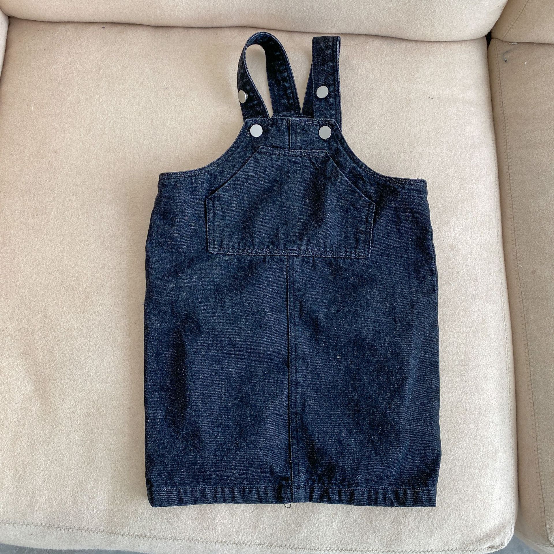 1007C-Vestido vaquero para niñas, vestidos suspendidos para niños, monos, ropa para niños, 2022: Negro / 90cm 24M