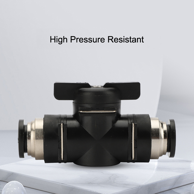 Pneumatic Push In Quick Connector Hand Valve BUC4 6 8 10 12MM Hand To Turn Pneumatic Switch