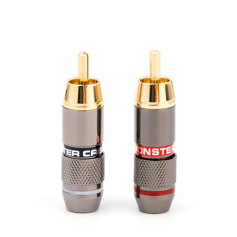 Connecteur audio et vidéo RCA lotus 24K or, 16 pièces, tête de différence de couleur, amplificateur AV, connecteur audio et vidéo, terminal audio coaxial