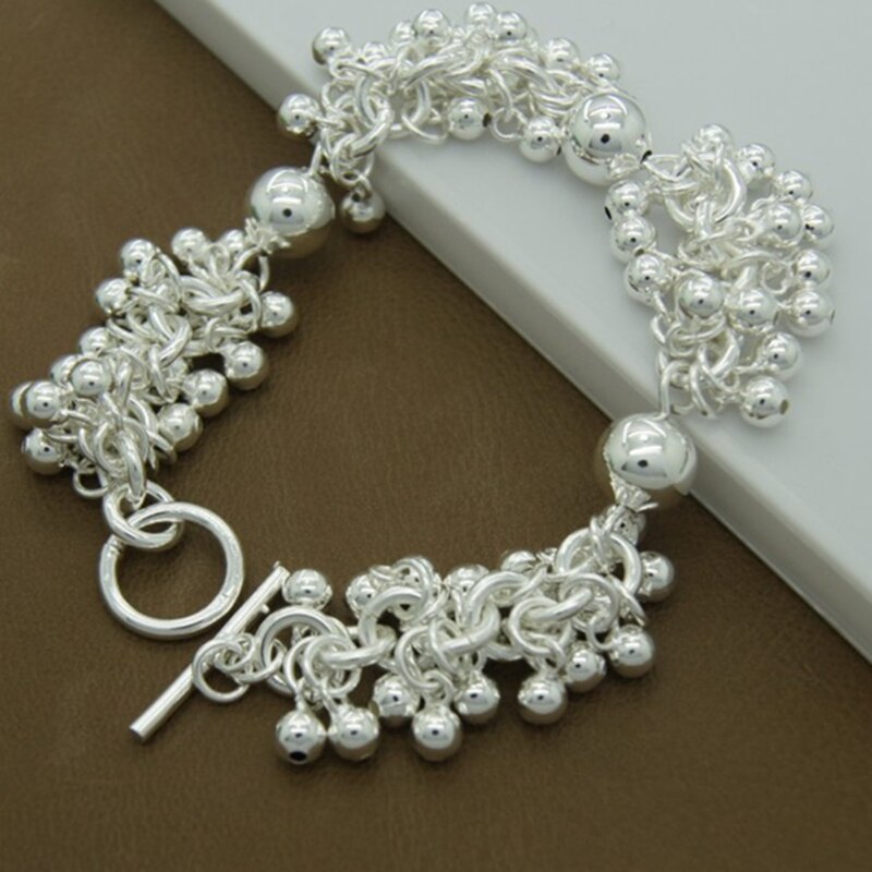 925 Bracelet Silver Jewelry Round Circle Charm Bracelets For Women Men Trendy Jewelry