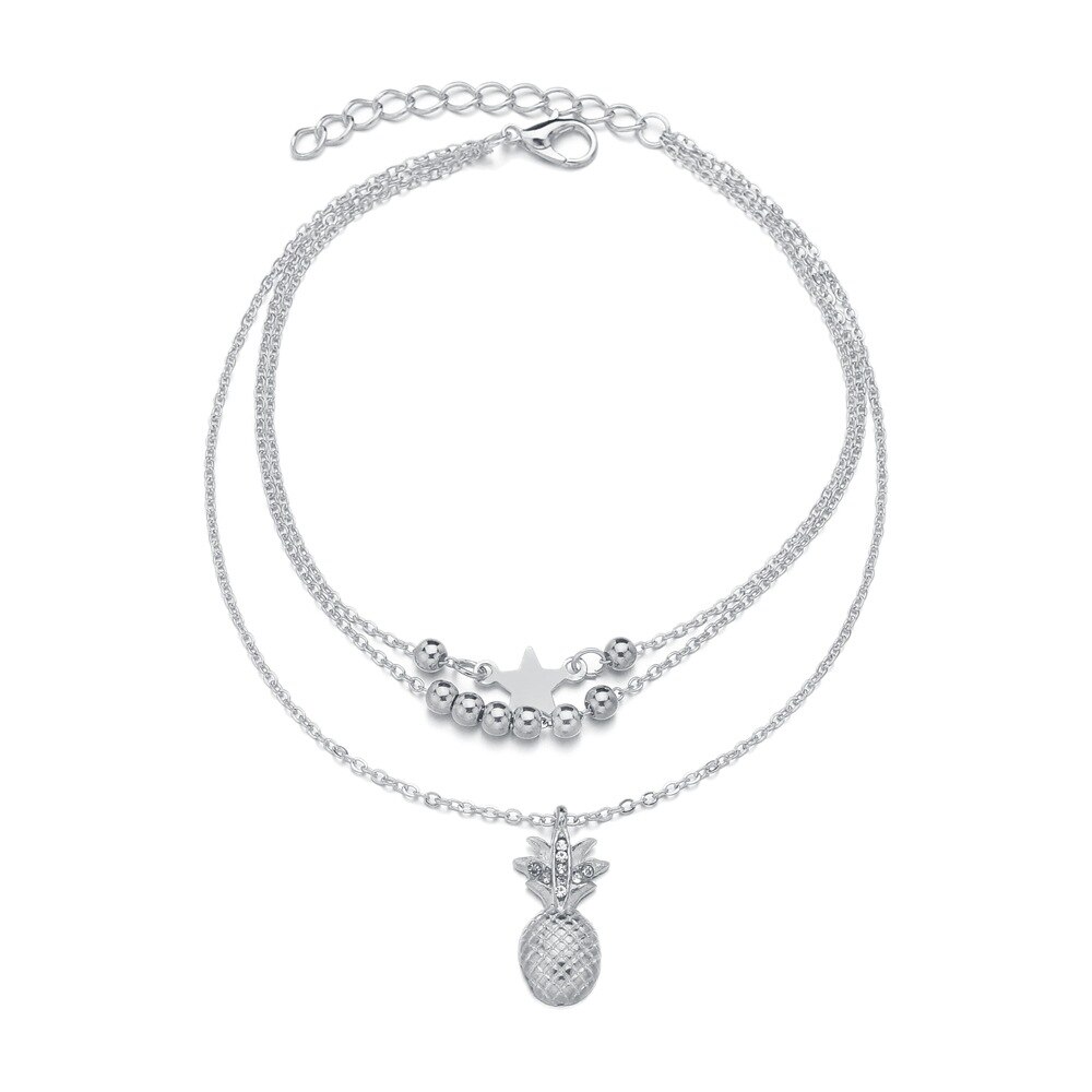 Bohème 6 pièces/lot ensembles de cheville pour femmes Bracelet de cheville sur la jambe or coeur amour barre infini pied chaîne cheville plage bijoux: BB618