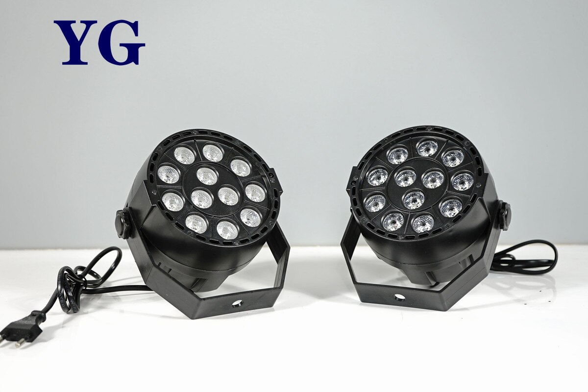 Mini Led Flat Par 12x3W RGBW 4 Color Stage Wash Lighting For DJ Party Club Disco 8 channels DMX 512 Master/Save Stage Light