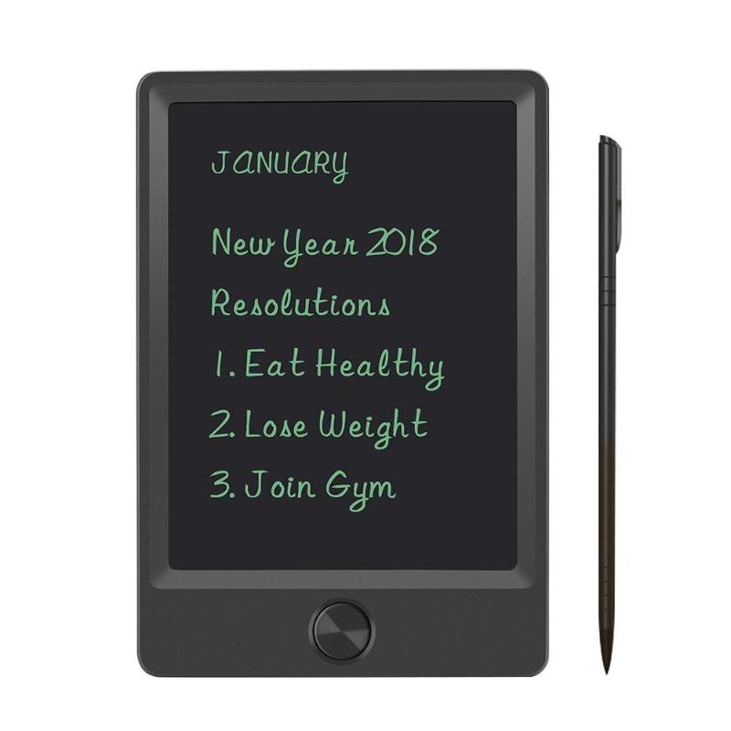 5'' LCD Electronic Writing Tablet Digital Drawing Handwriting Pad Electronic Tablet Board With Stylus Pen: Black