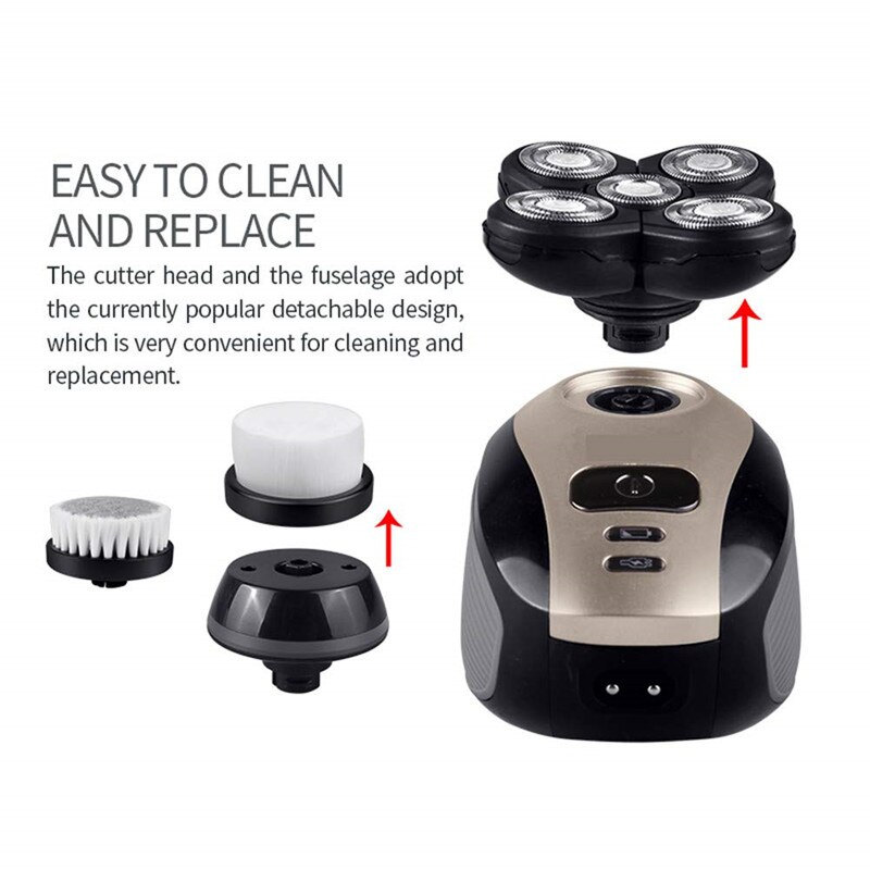 Scheerapparaten Voor Kale Mannen 5 In 1 Droog Nat Waterdichte Hoofd Scheerapparaat Elektrisch Scheerapparaat Mannen Scheerapparaat Grooming Kit Usb Oplaadbare baard Trimmer