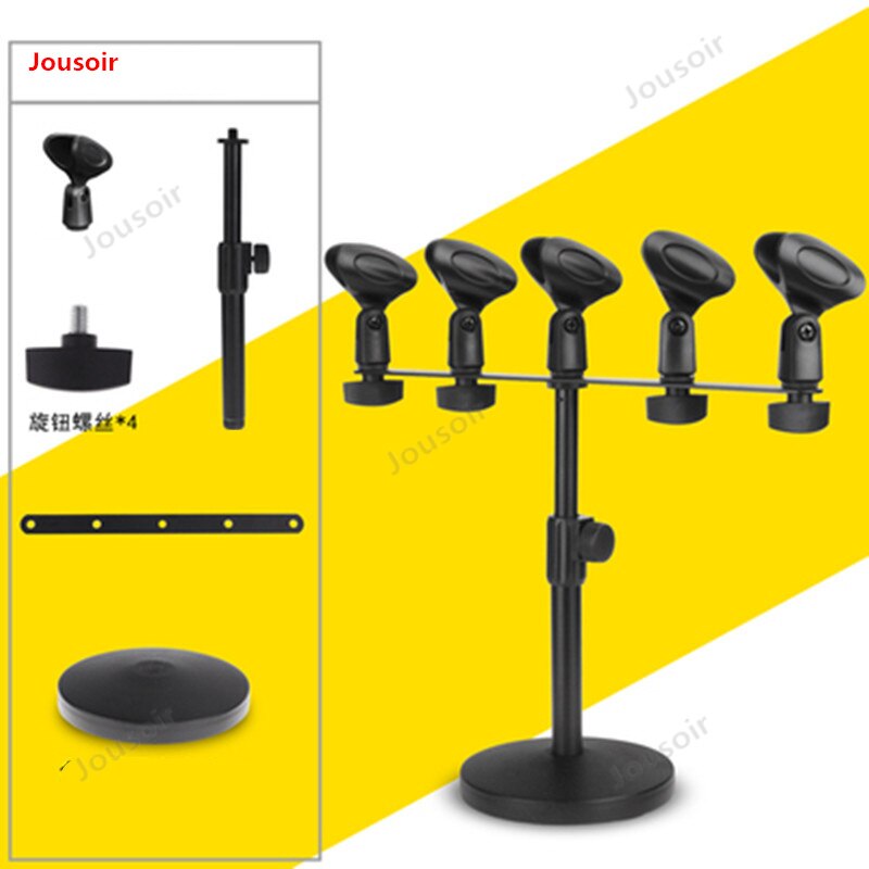 Quatre pied de micro double tête pied de micro micro chuck microphone de bureau support CD50 T03: A