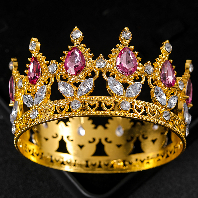 Barroco Cristal Rhinestone Tiaras e Coroas, Prom Diadem Headband, Coroa nupcial, Acessórios para o cabelo do casamento, Jóias, Tiara Presente: Marrom