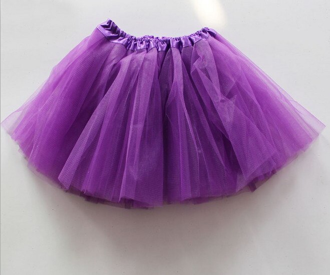 Falda de tutú para niñas, falda translúcida de hilo de red de 3 capas, hermoso color, falda de baile, falda deportiva barata para niñas, 1 unidad: purple