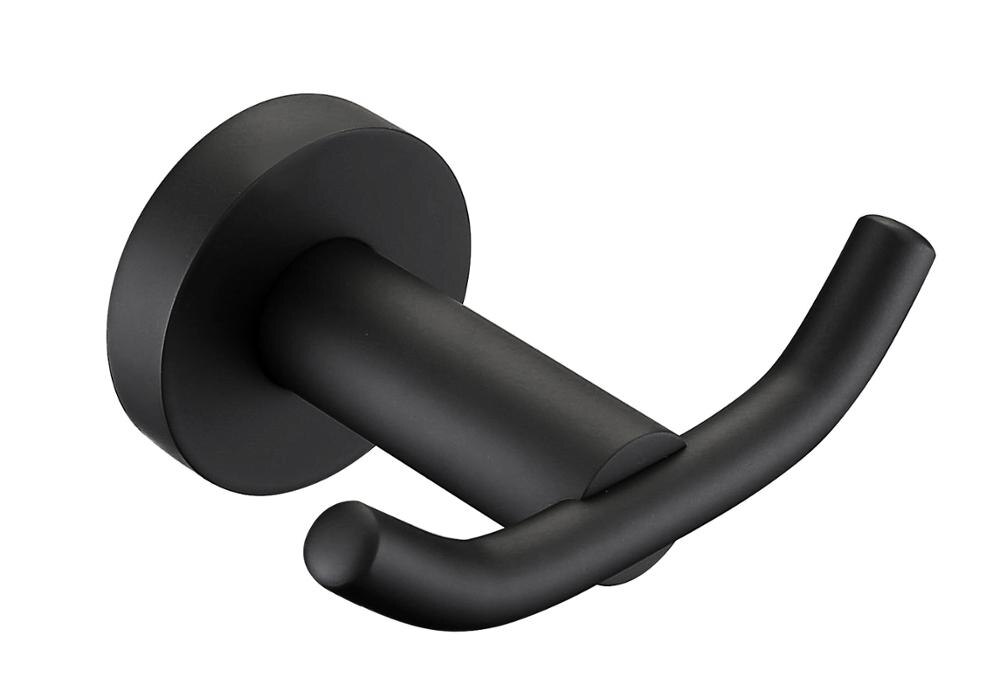 Smesiteli Duurzaam Enkele Gewaad Haak Badkamer Muur Haak Handdoek Kleerhangers Matte Zwarte Afwerking Sus304 Rvs: Default Title