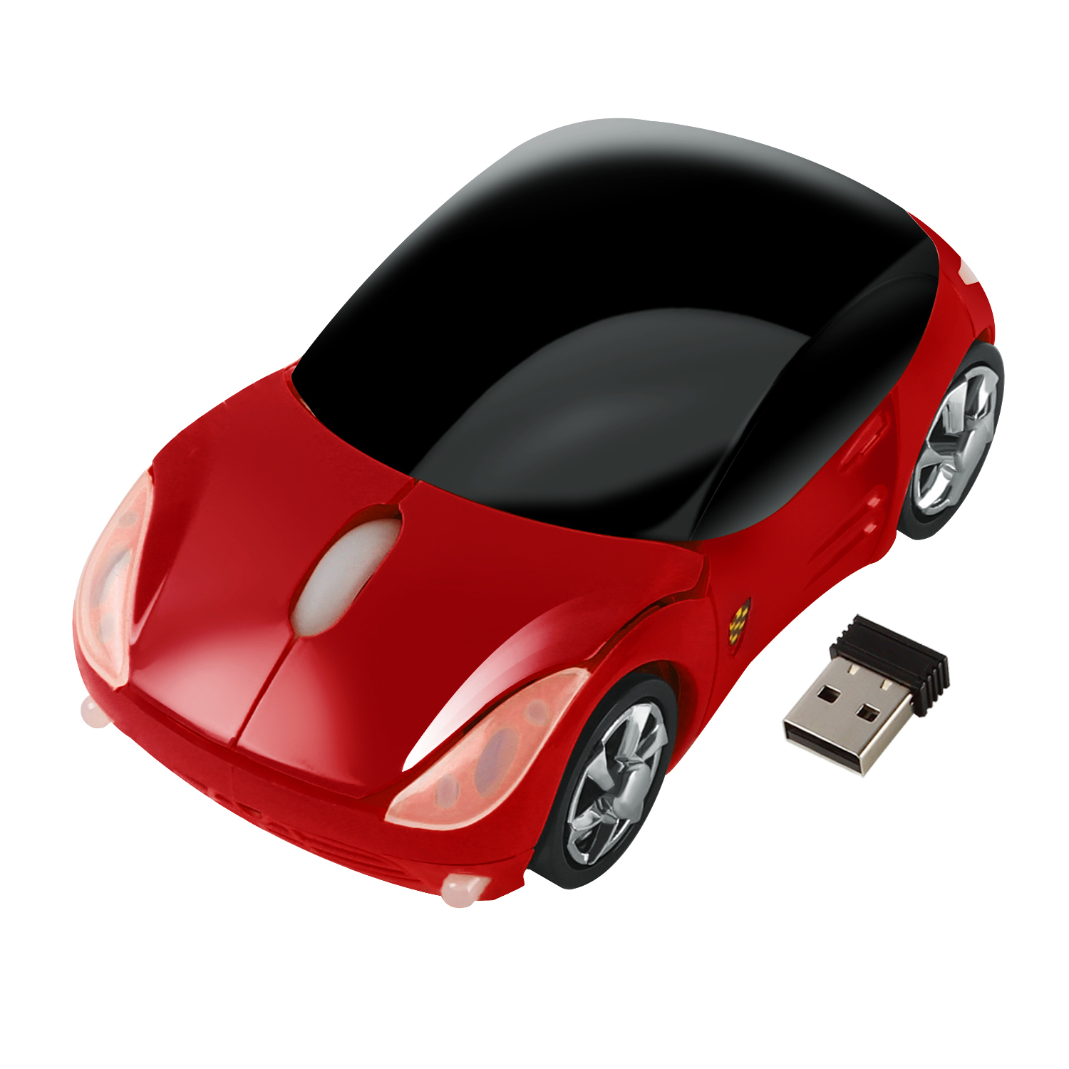 2.4G Draadloze Muis Mini Leuke 3D Computer Auto Maus 1600 Dpi Optische Usb Kid Kleine Muizen Met Muis pad Voor Laptop Pc: Only Red Mouse