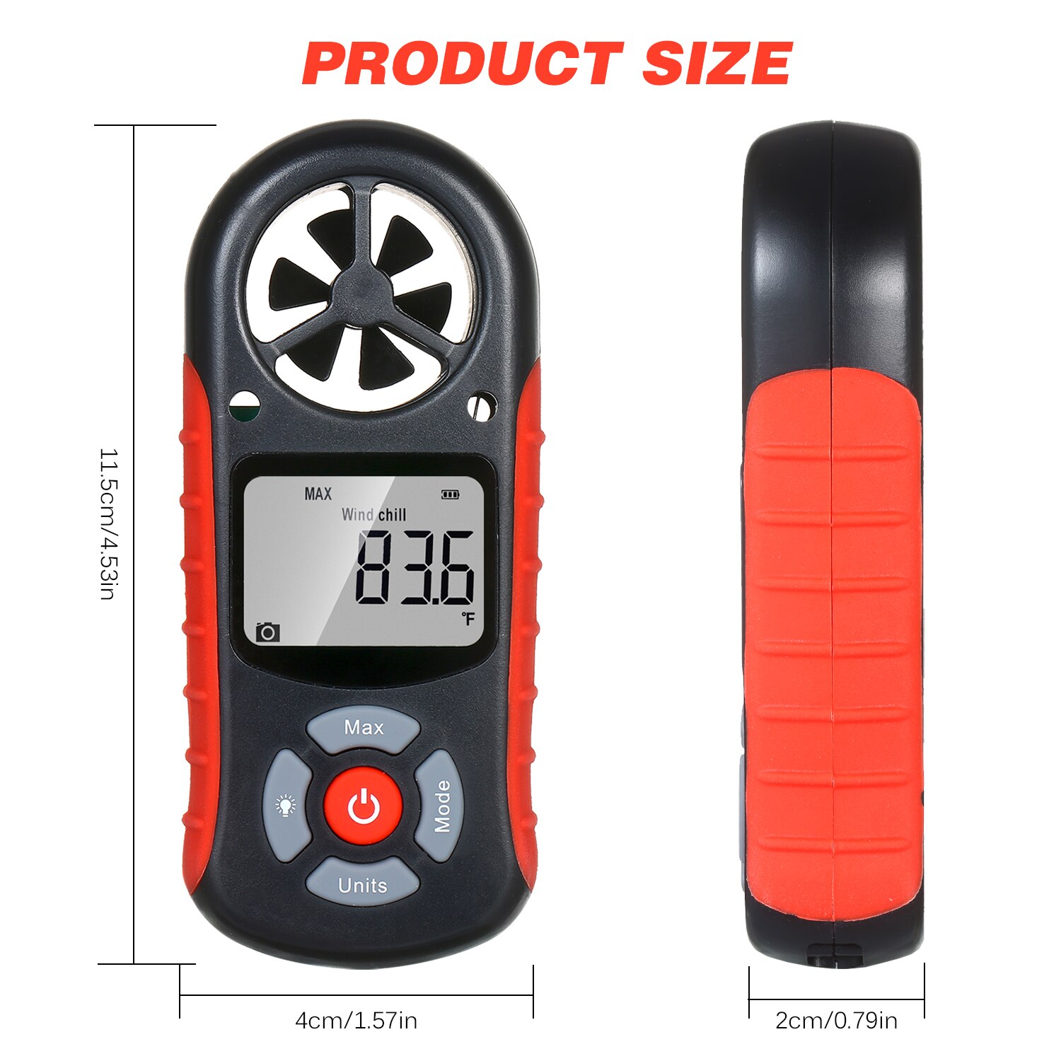 Handheld Digital Anemometer Wind Speed/Wind Chill/Temperature/Humidity/Heat Index/Dew Point/Barometric Pressure/Altitude Meter