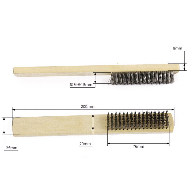 2x Stainless Steel Wire Brush Tooth Brushes Plastic Cleaning Rust Detailing