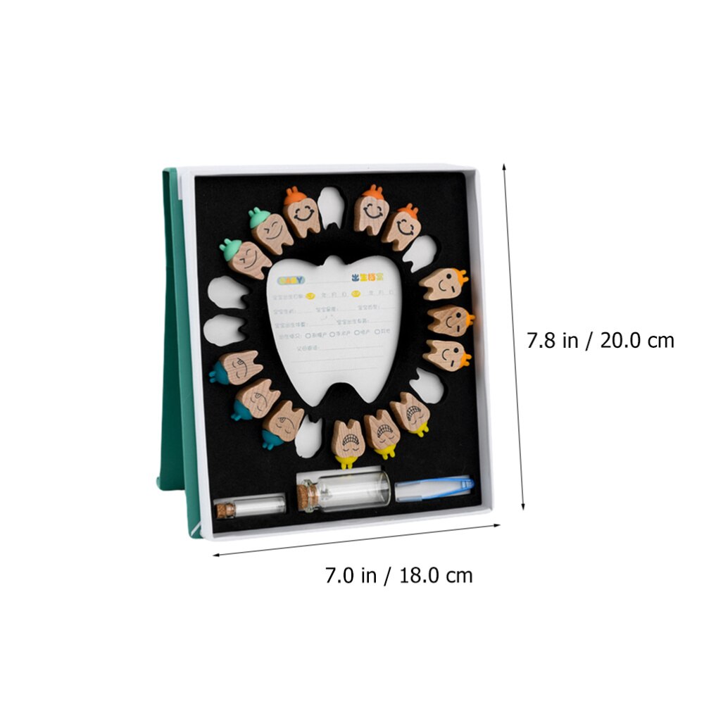 1 Set of Wooden Baby Deciduous Tooth Box Baby Tooth Preservation Case