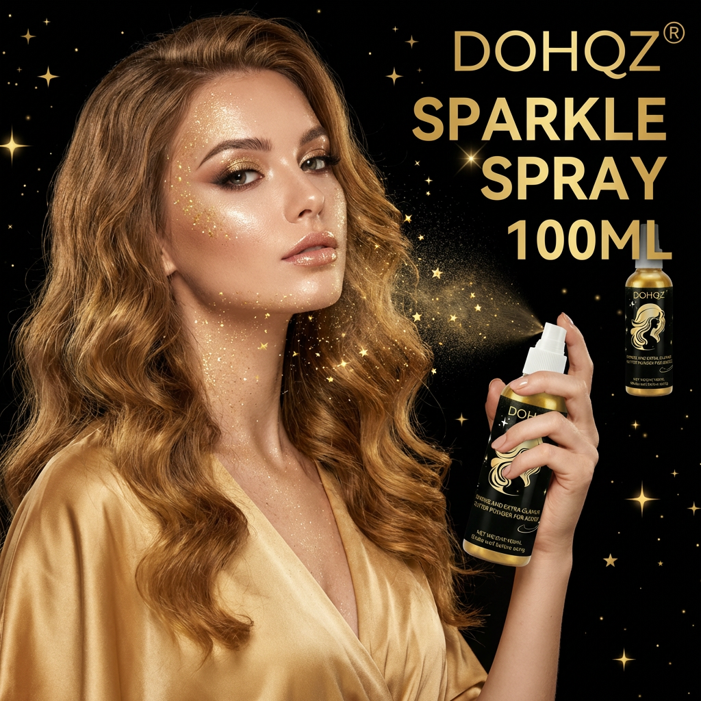Gold Body Glitter Spray Waterproof Shimmer Sparkle Face Hair Clothes Diamond Highlighter Festival Party Rave Stage Makeup 100ML