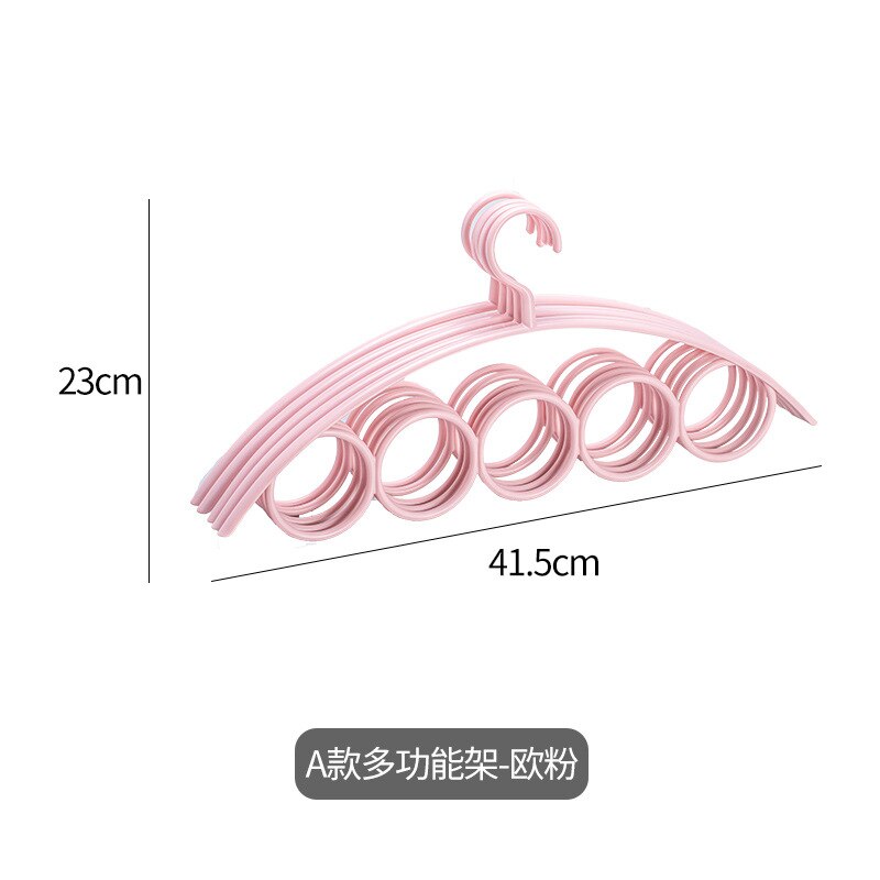 Cintre pour écharpe en PP, 1 pièce, organisateur pour foulard, cercles en plastique, cravate de cou et ceinture: pink-B