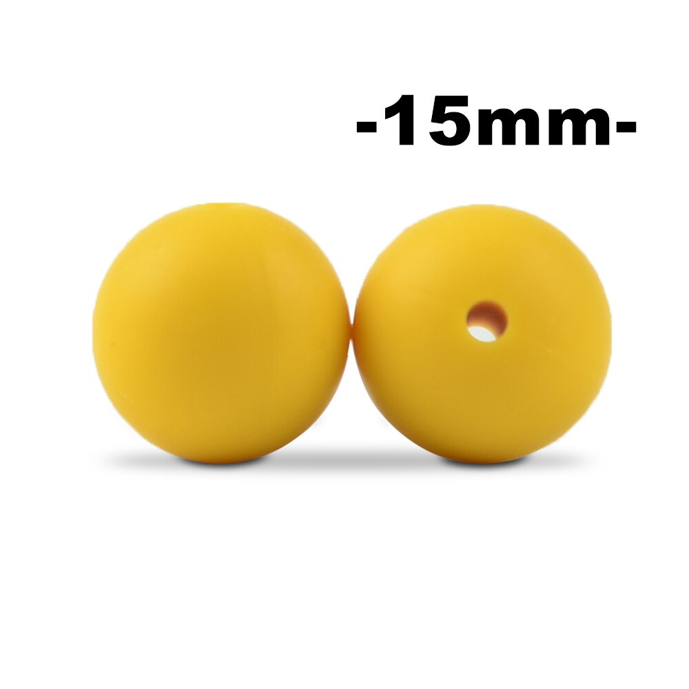 100Pcs/lot 15MM Round Shape Silicone Beads Food grade silicone Bpa free For Keychain Necklace Accessories for making jewelry: dark green