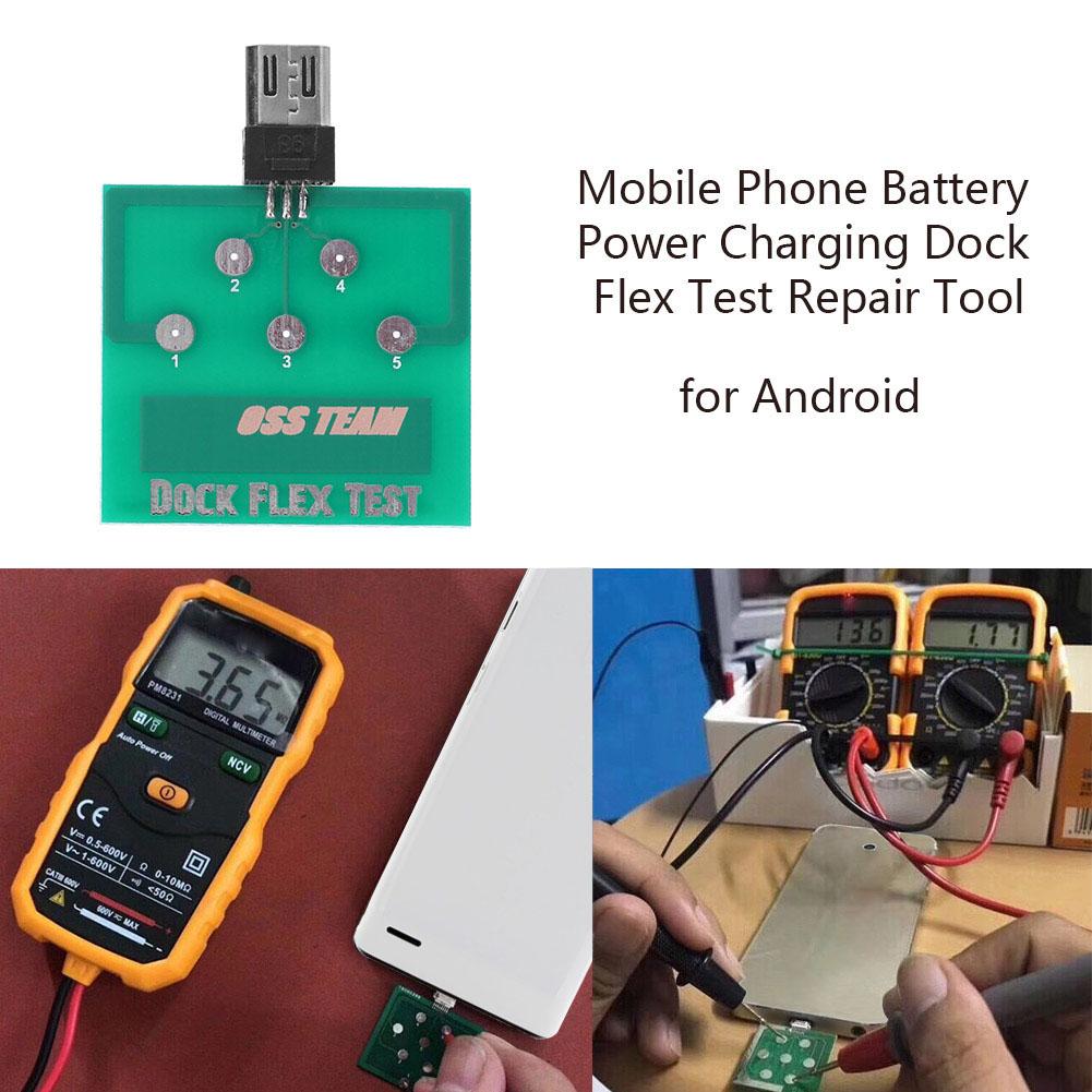 Mobiltelefon batteri laddning docka flex test reparationsverktyg för iphone android mobiltelefon test mikro usb