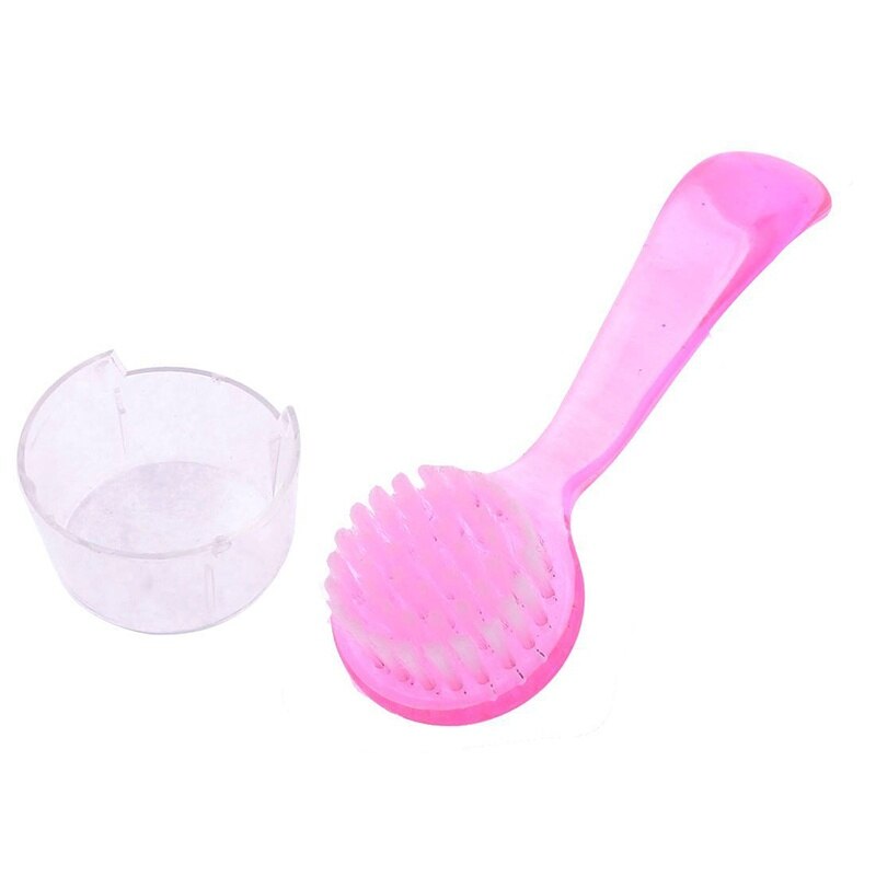 Plastik anti-slip greb runde børste ansigtsrengøringsbørste vaskebørste: Lyserød