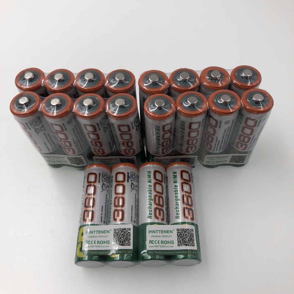 20PCS 100% Rechargeable AA 3600 AA Ni-MH 1.2V 3600mAh Ni-MH 2A Rechargeable Battery Rechargeable Batteries for Camera