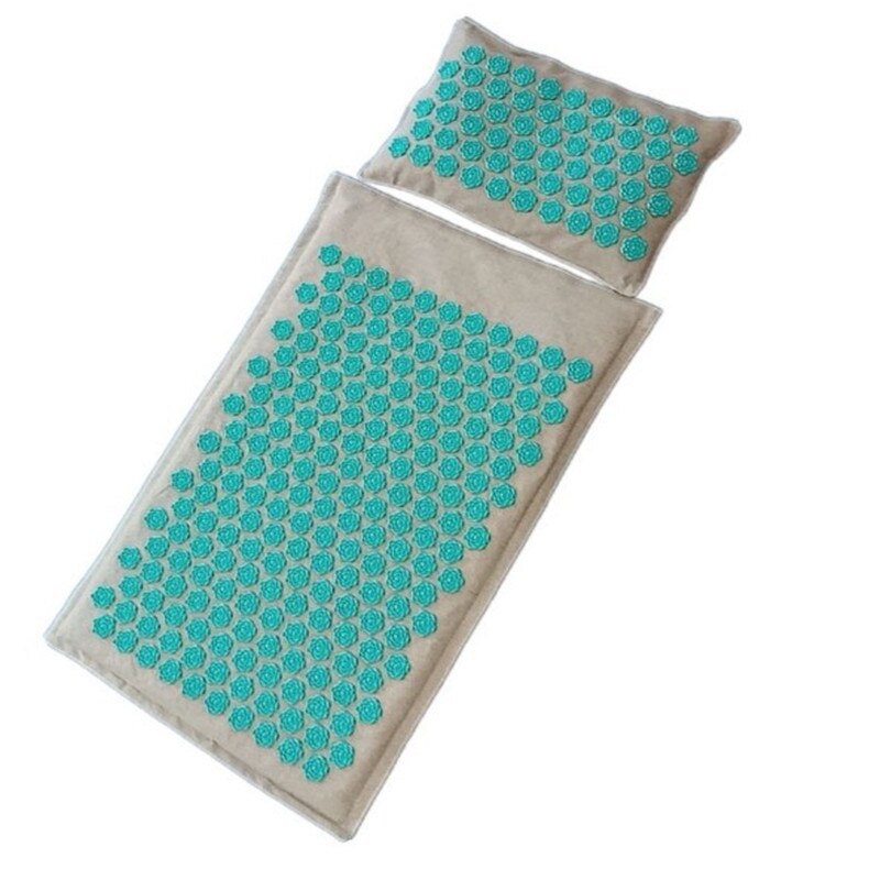 (Acquista ora) tappetino per agopuntura in lino organico naturale cuscino per massaggio con punta di loto cuscino per Yoga terapia schiena/collo/dolore: Blue Pillow Mat