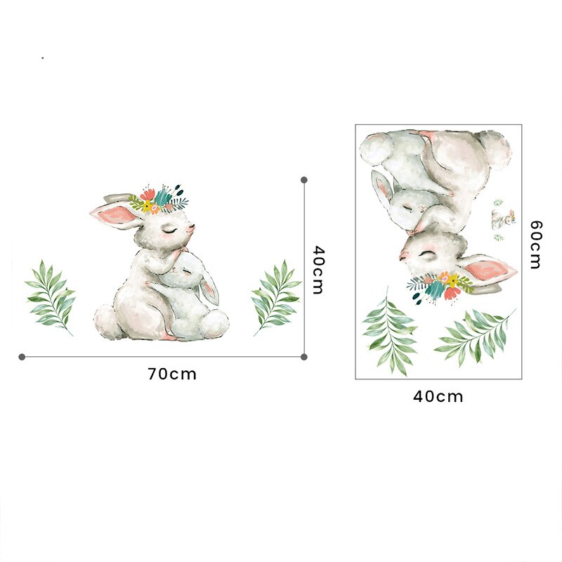 Schattige Konijn Muurstickers Behang Ballet Bunny Stickers Voor Kids Babykamer Muur Decor Cartoon Muur Sticker Home Decoratie: JS091-I