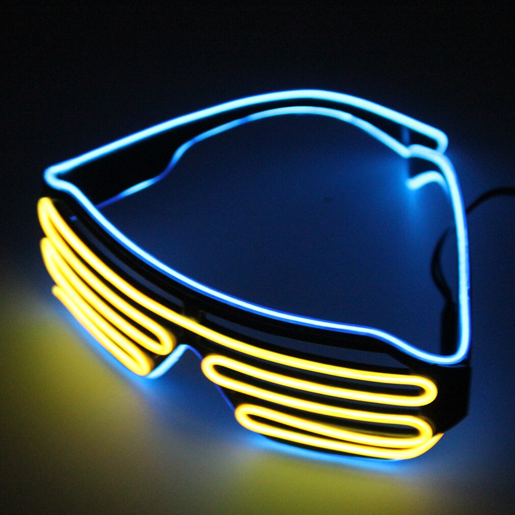 glühen LED EL Gläser Draht sonnenbrille Licht hoch Schattierungen Blinkt Rave Doppel Farbe Festival Partei Helle Gläser gafas disfraz