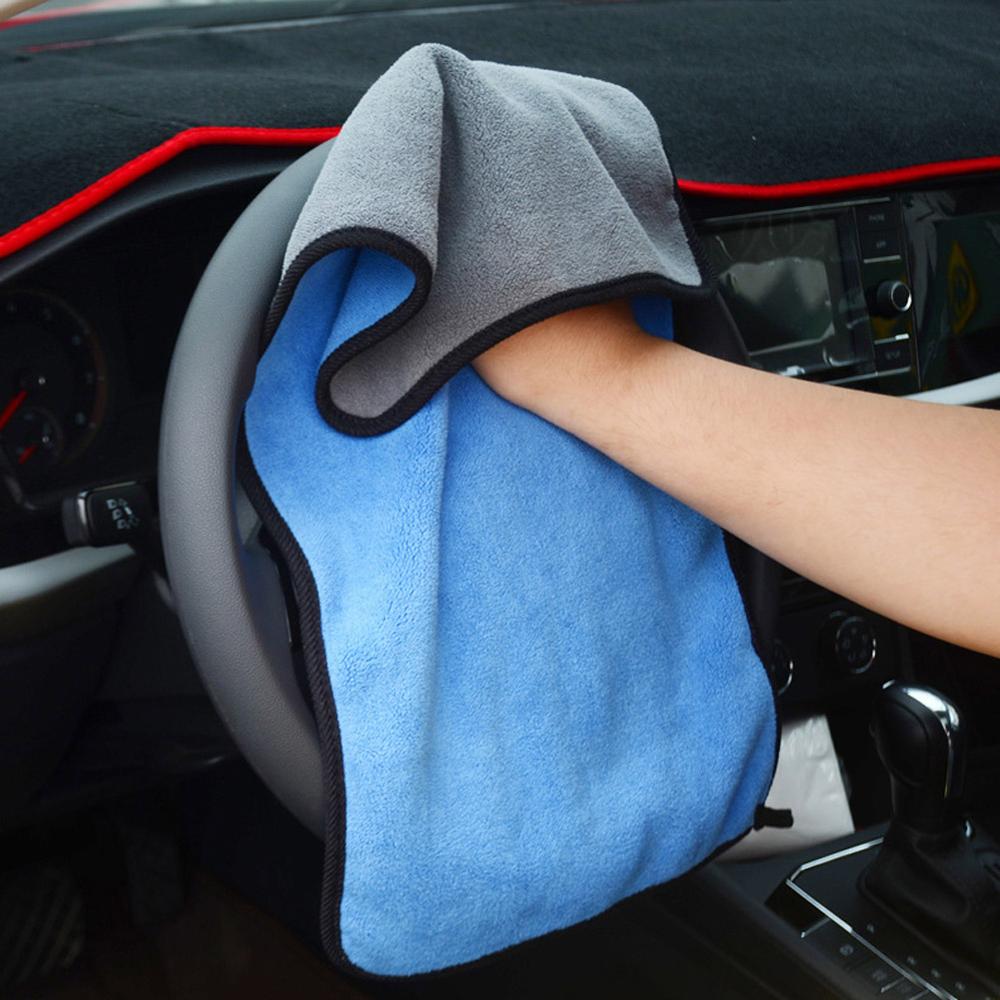 5 st 600 gsm biltvätt mikrofiberhanddukar supertjock plyschduk för tvätt rengöring torkning absorbera vaxpolering