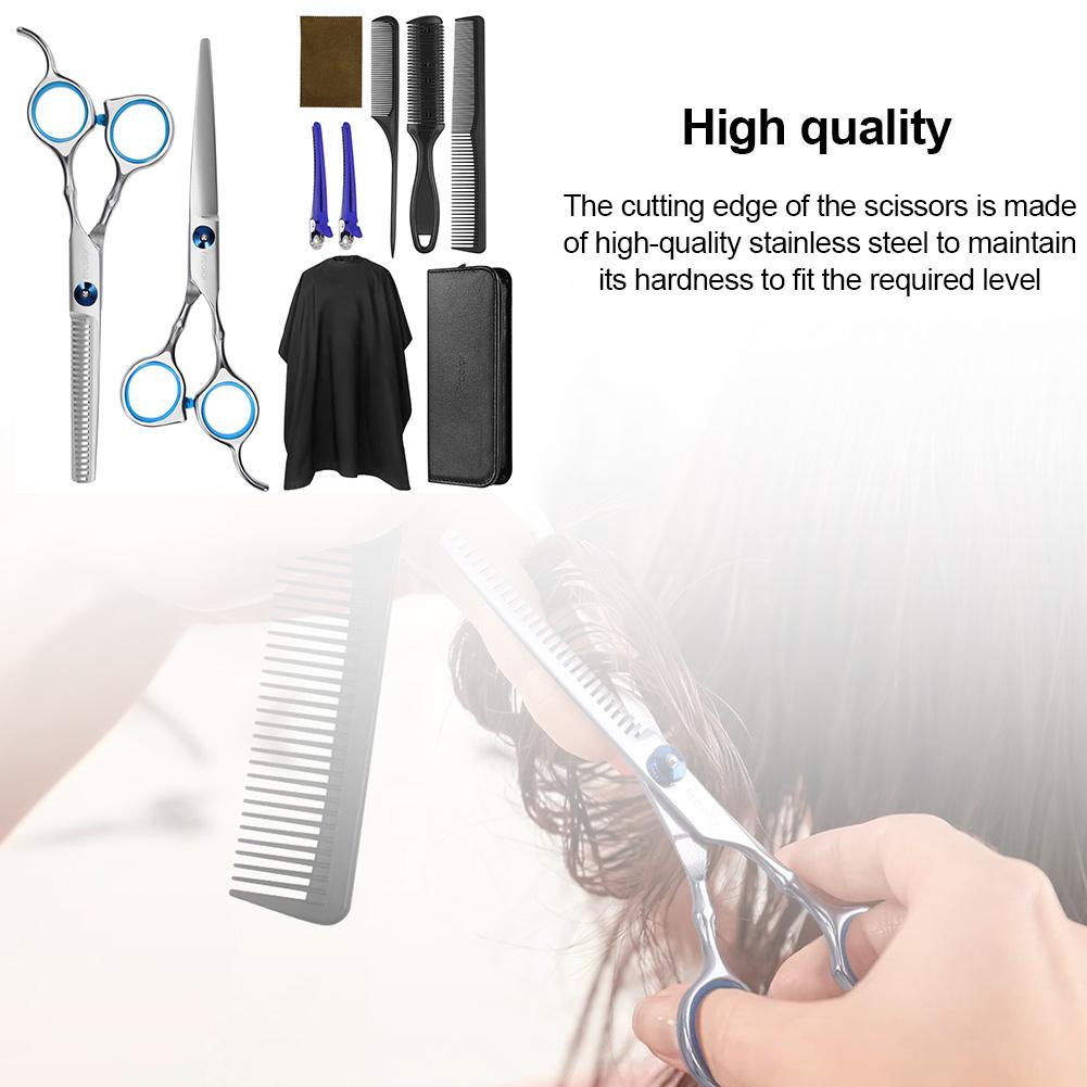Hair Cutting Scissors Hairdressing Shears Kit Upgraded Haircut Kit With Barber Cape Hair Thinning Cutting Combs And Hairpin