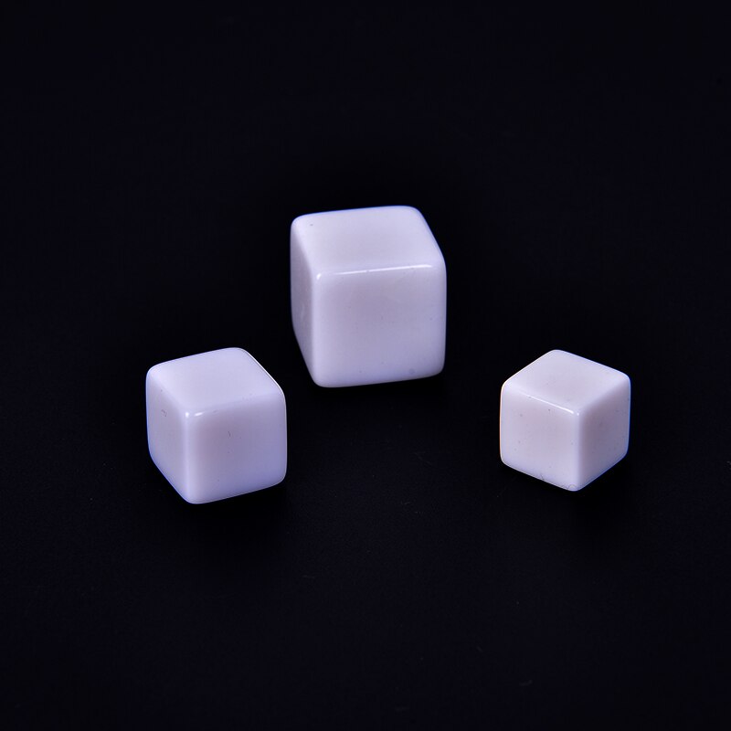 6Pcs/set Glossy Dice Teaching Blank Dice Light Plate Can Be Screen Printing DIY Dice Square Angle 12mm 14mm 18mm