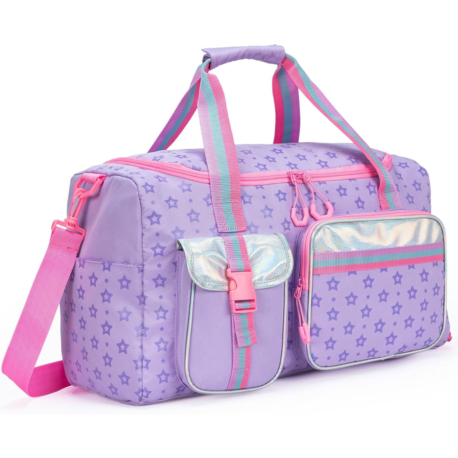 Bolsa de lona para niñas y mujeres, bolsa de viaje para , bolsa de noche para niñas y mujeres, bolsa de dormir para niñas, bolsa de baile para gimnasio, 1 ud.: Lavanda