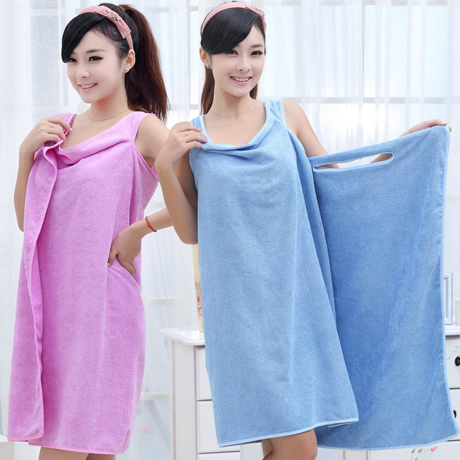 Batas de baño de microfibra para mujer, suaves y respetuosas con la piel, absorbentes, toallas de ducha con bolsillo, lavable, para el hogar
