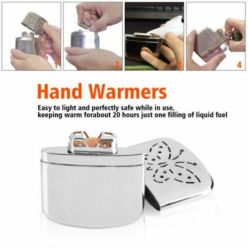 Outdoor Metal Hand Warmer Petrol Reusable Pocket Portable Ski Winter Camping Supplies