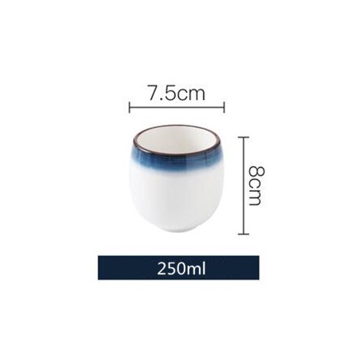 Assiette de cuisine en céramique | Assiette à dîner, dégradé bleu service de table, plats alimentaires, riz salade nouilles bol soupe outil de cuisine 1 pièce: 7.5cm cup