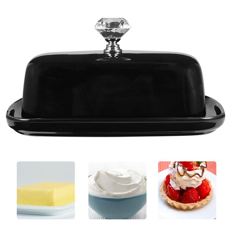 1pc boîte à fromage beurre gardien carré cuisine boîte à beurre en céramique avec couvercle