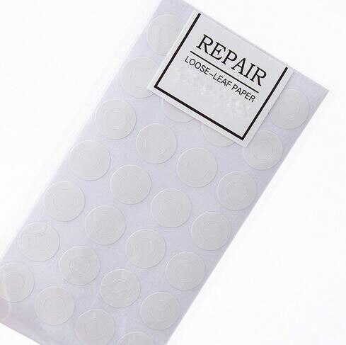 4Pcs 112 Gaten Reparatie Losse Blad Papier Sticker, Bindmiddel Gat Ringen Reparatie Stickers. Herstellen Gat: white 4 pieces