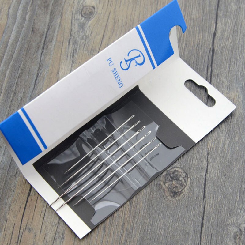 Agujas de coser ciegas de varios tamaños, Kit de aguja de perforación, herramienta de bordado de costura a mano, accesorios de costura DIY, 6 uds./12 Uds.: 6pcs silver blind