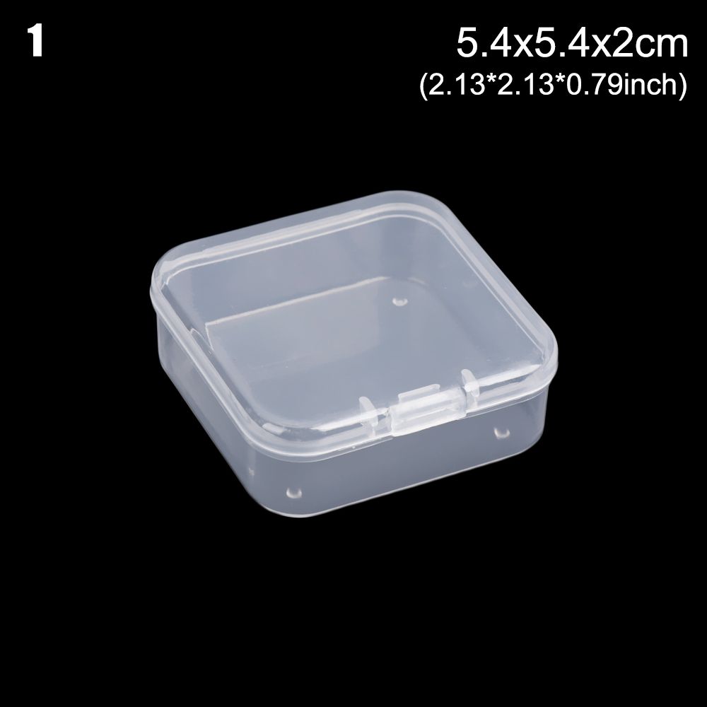 Caja pequeña de plástico transparente con tapa, contenedor de colección, caja de almacenamiento, , 1 ud.: Naranja