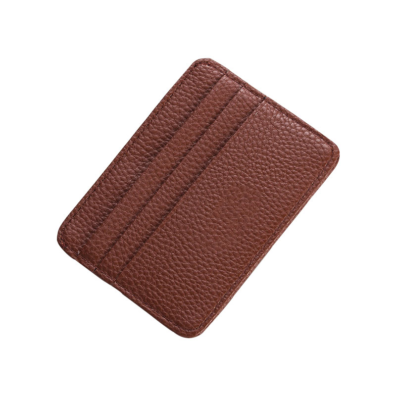 Lederen Card Case Mannen Dunne Card Wallet ID Credit Kaarten Houder Organizer Minimalistische Portemonnee: QC