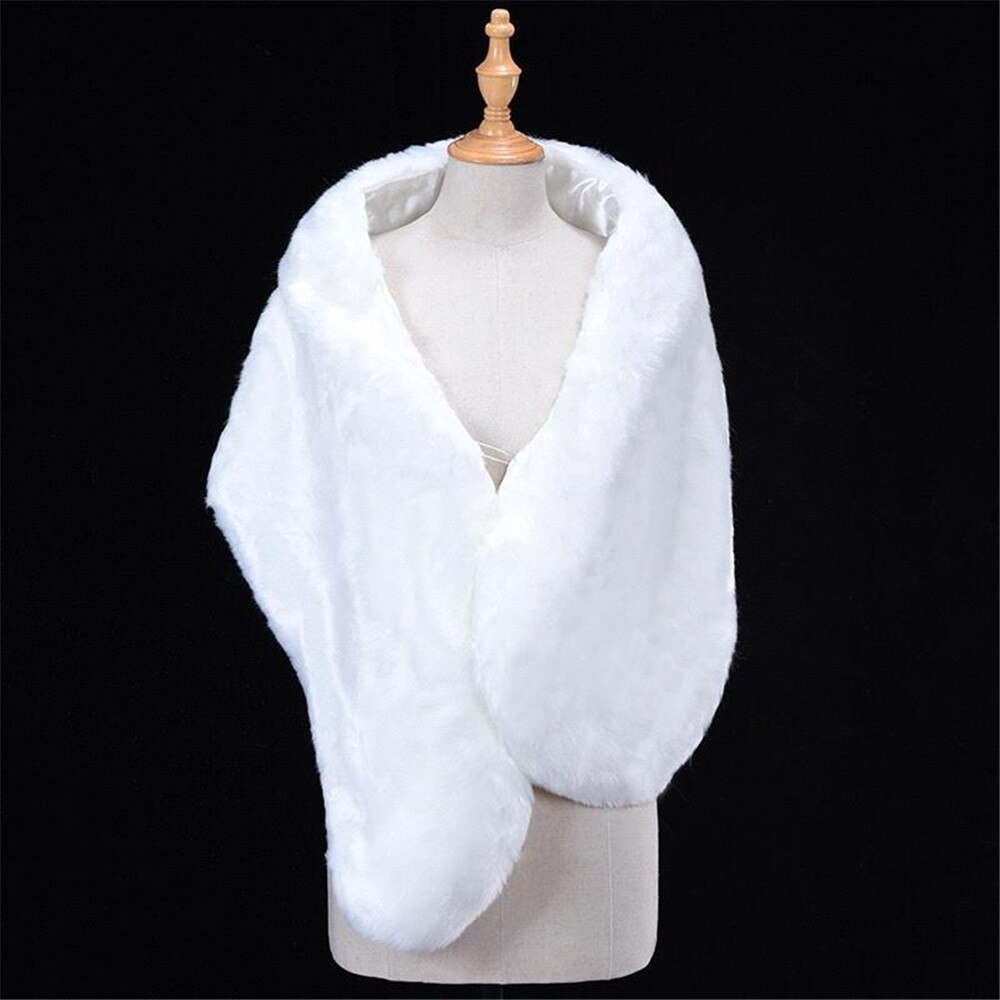 Robe de mariée en fausse fourrure pour femme, couleur ivoire blanc, manteau, châle, Cape, accessoires de mariage, automne hiver