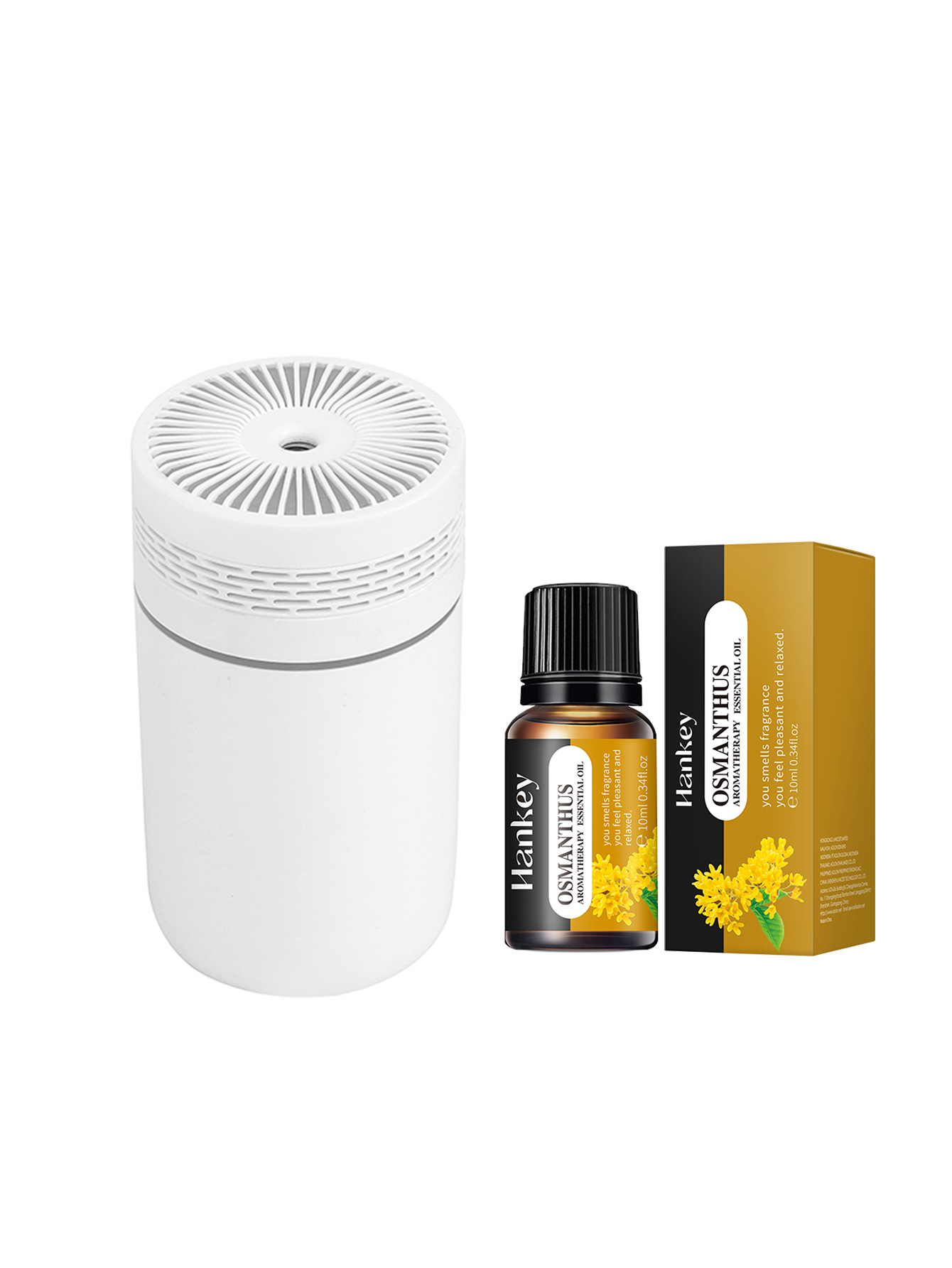 Auto-Luftbefeuchter, tragbarer Mini-Spray-Luftbefeuchter mit LED-Licht, USB-betriebener Aromatherapie-Öldiffusor für Schlafzimmer und Reisen: LANG-KILN ROT