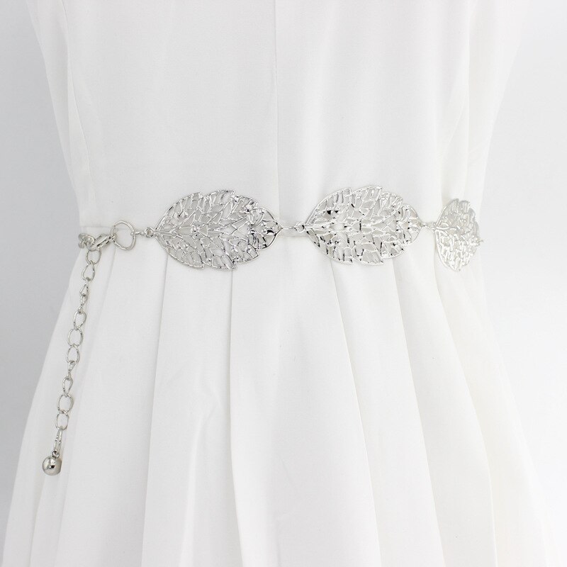 Dames elastische brede taille riem met haaksluiting (klein) - donkerbr