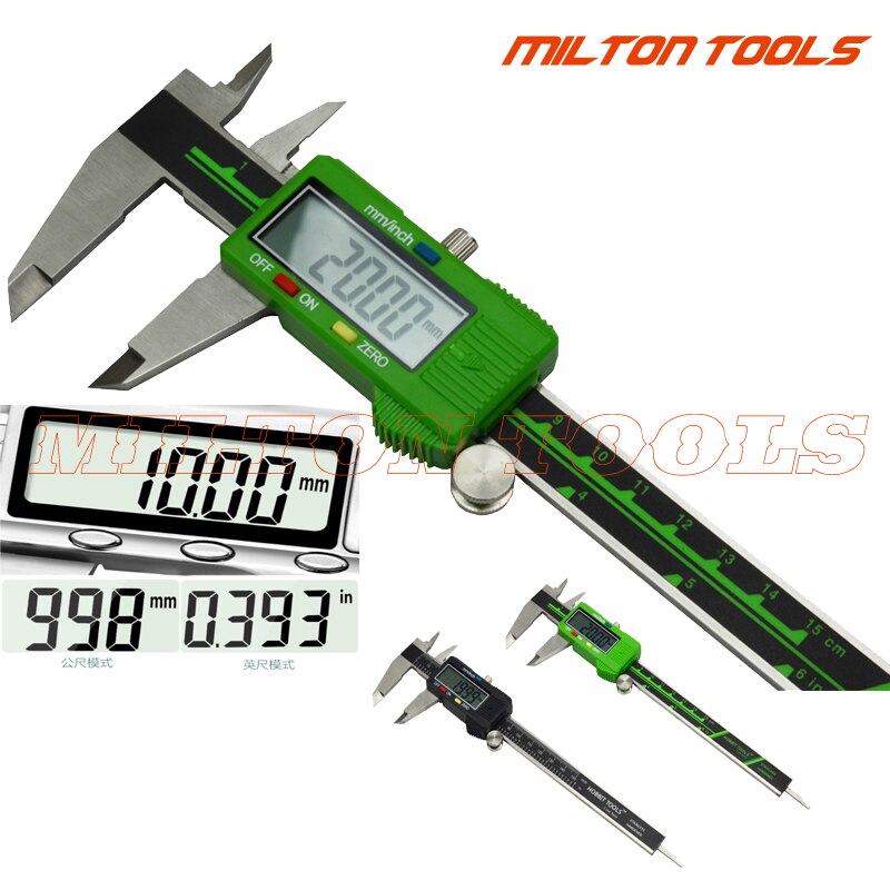 Green color digital caliper 0-150mm 6inch electronic vernier caliper stainless steel digital Schieber caliper guage