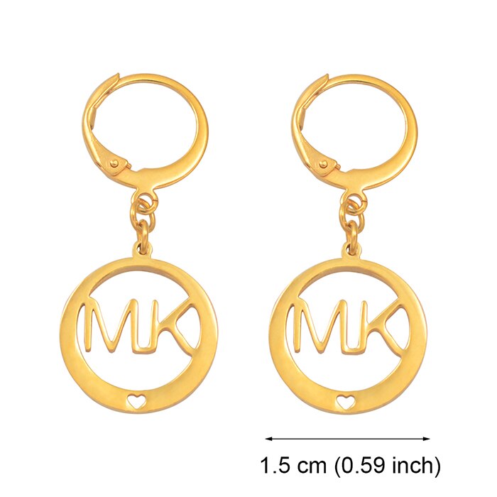Kiribati Na Moda da Cor do ouro Brincos para Mulheres Meninas Com Flores Coração Forma Água-gota de Metal Presentes de Jóias Árabe # j0413: small size